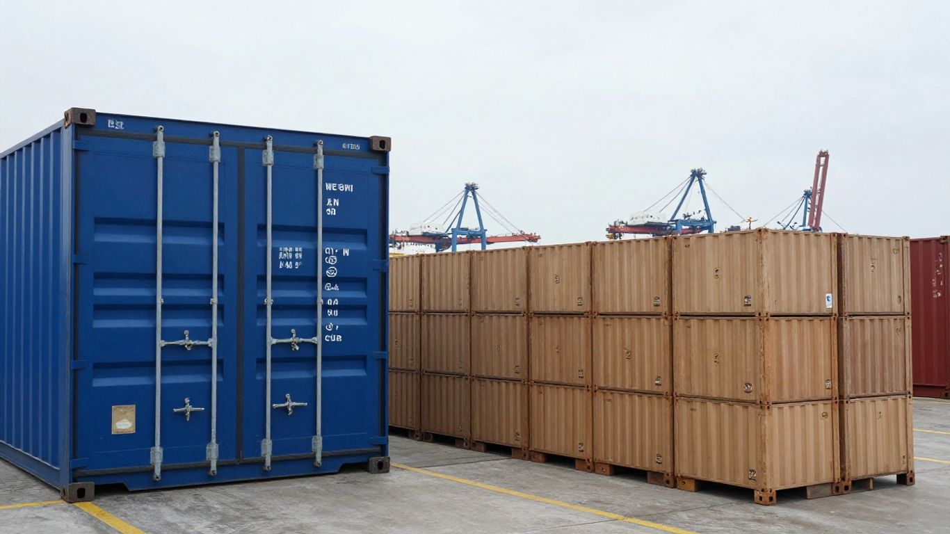 Ocean container and vape cartons at port