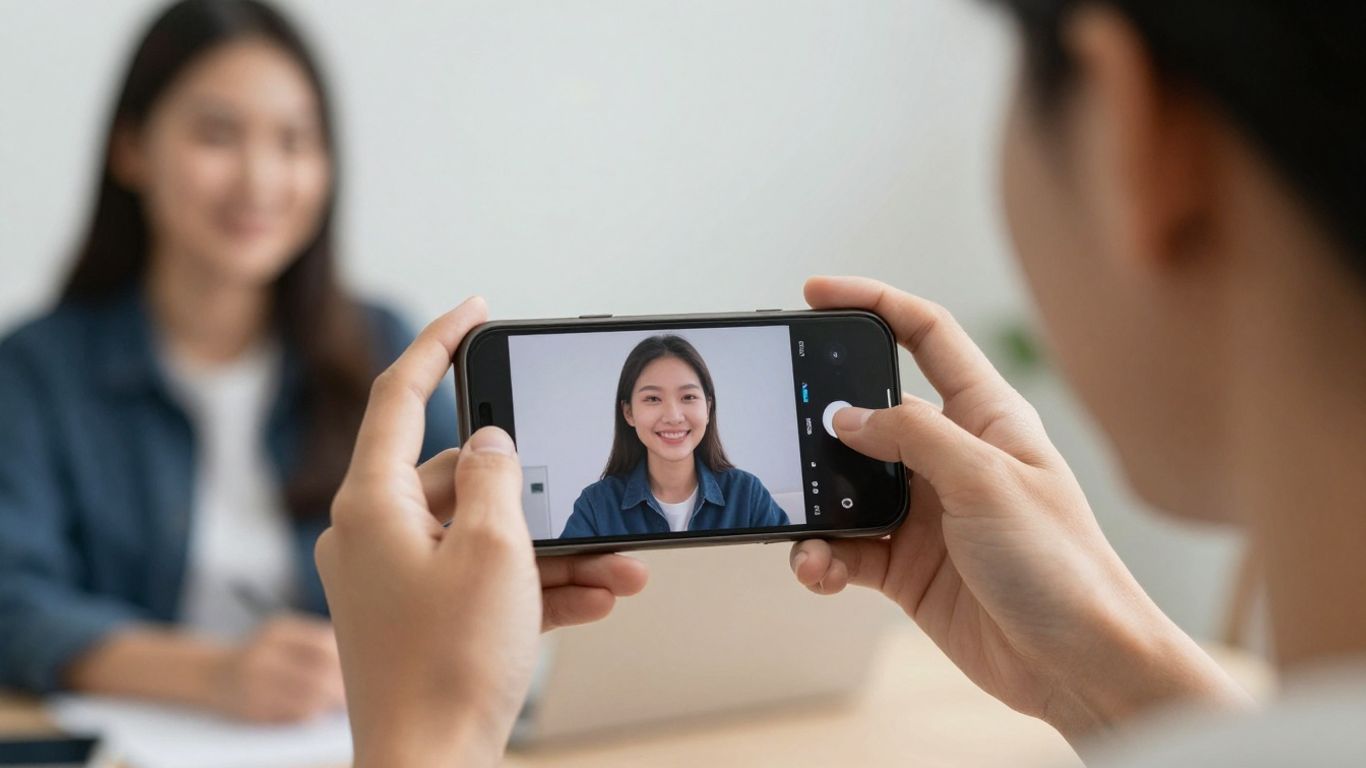 Person using phone for loan information