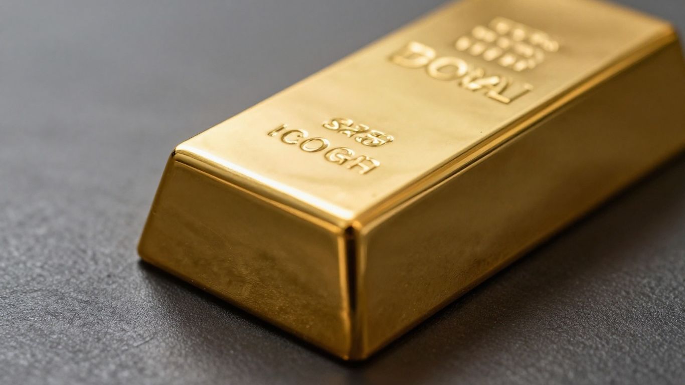 شريط ذهبي لامع على خلفية داكنة.