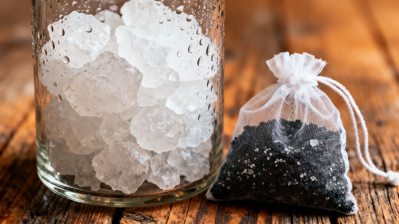 Natural materials placed in small white containers