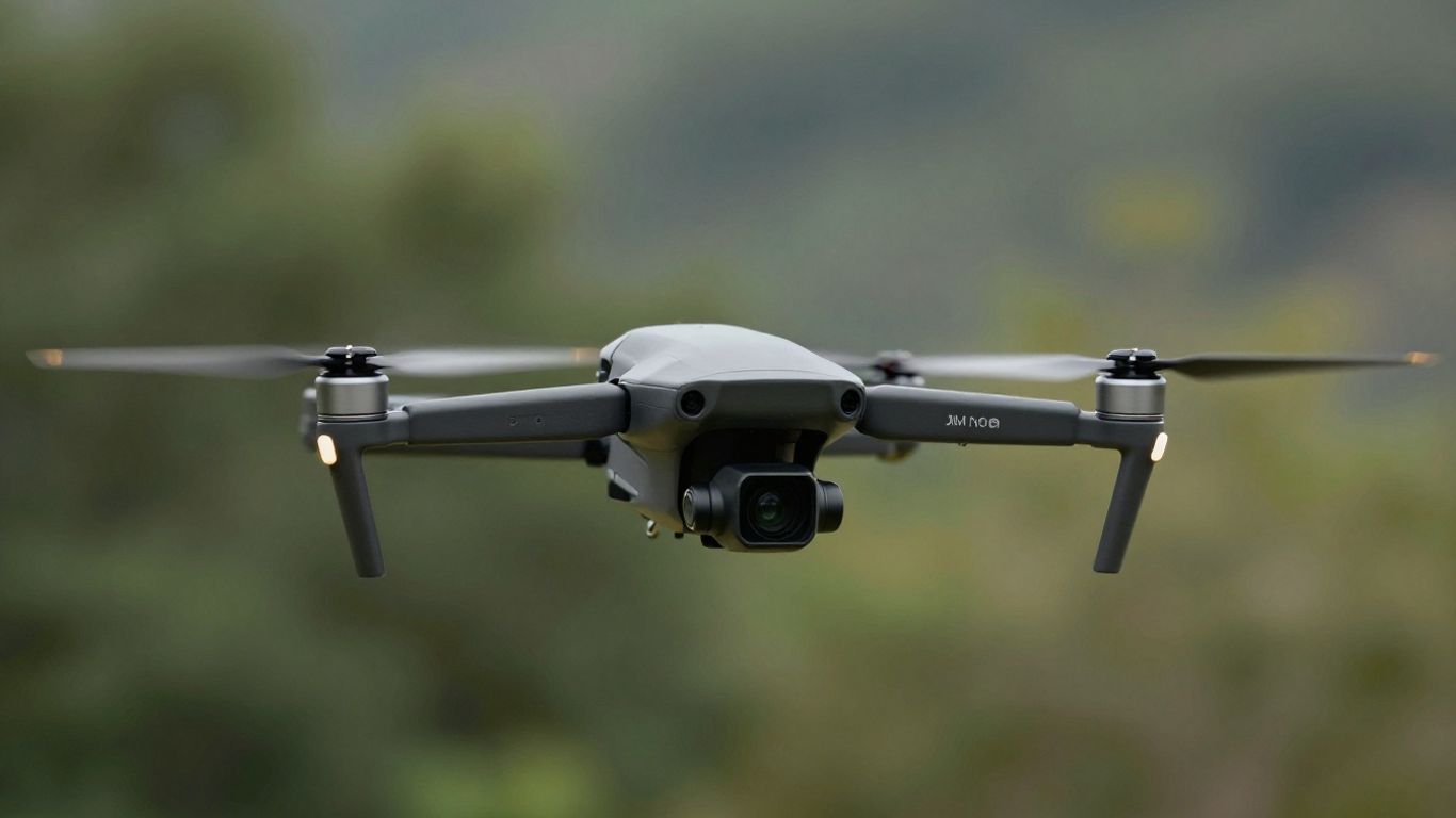 DJI Neo drone in flight, aerial photography