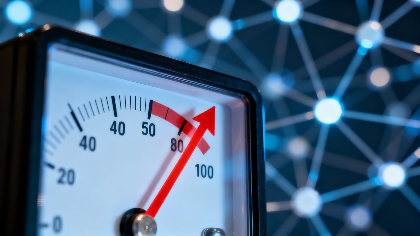 Digital meter showing high domain authority score.