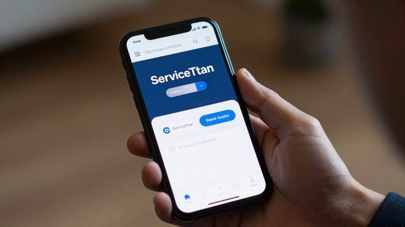 ServiceTitan login screen on a smartphone