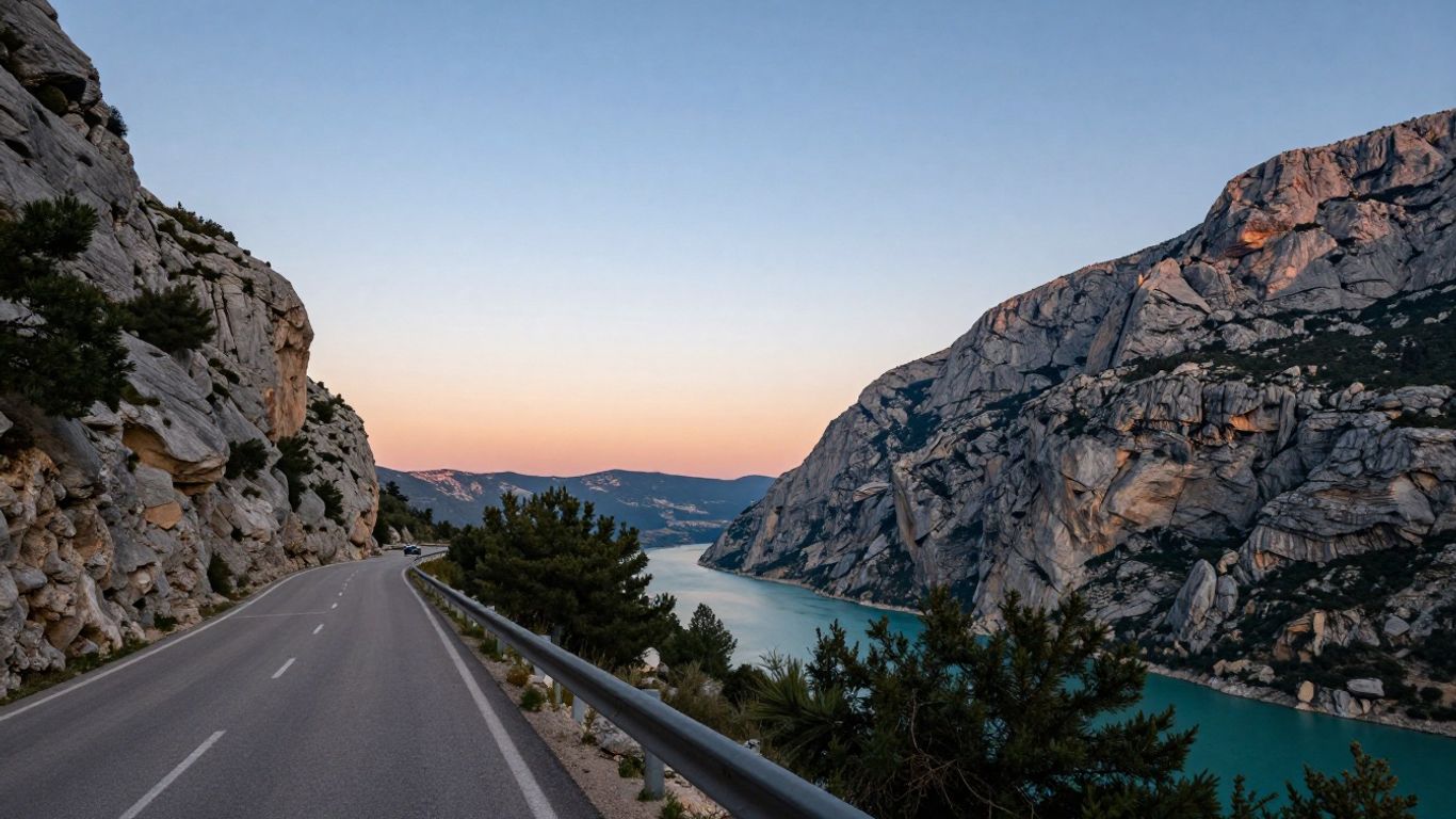 Winding road above the Verdon Gorge