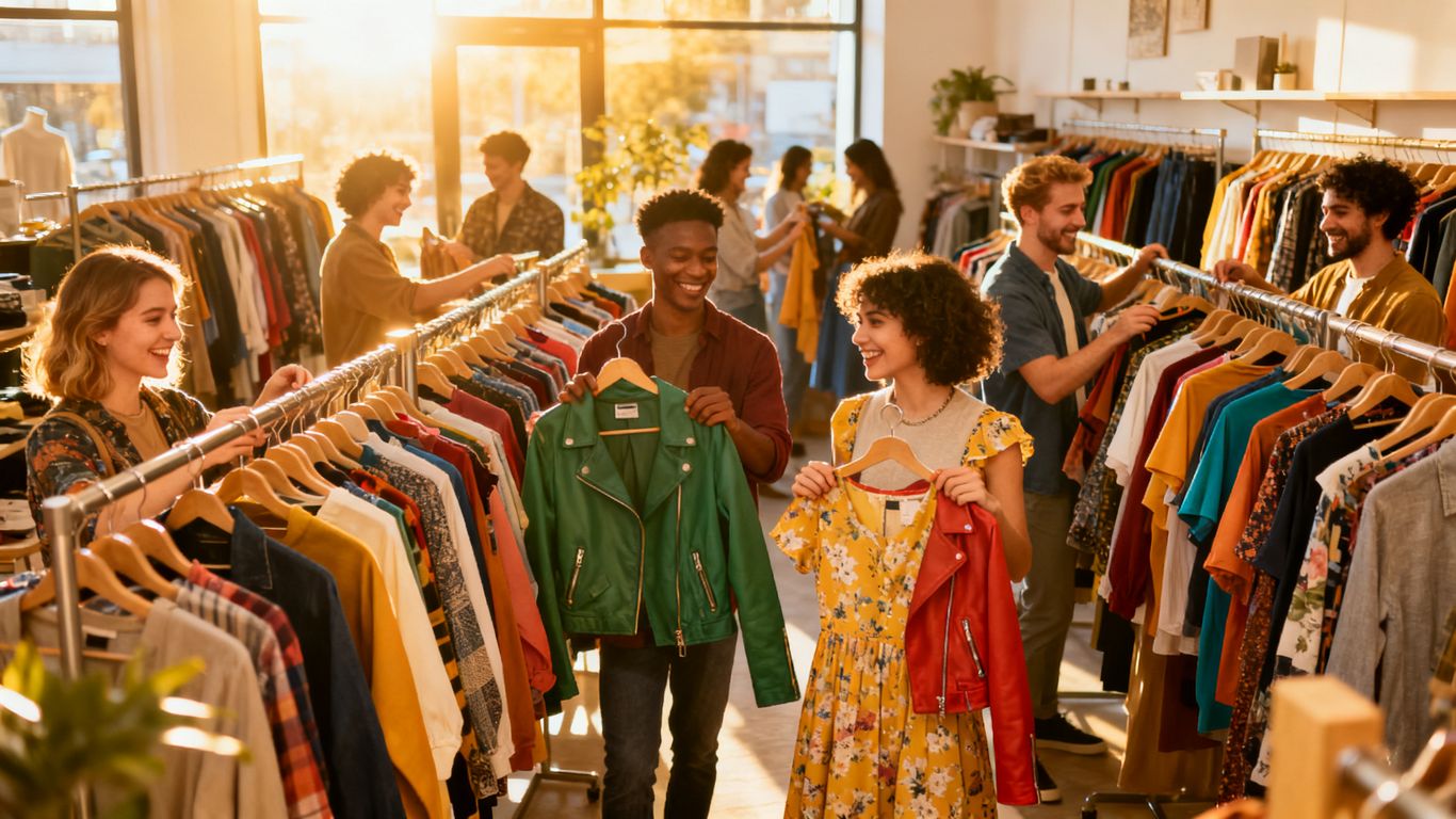 Nachhaltige Mode im Secondhand-Laden
