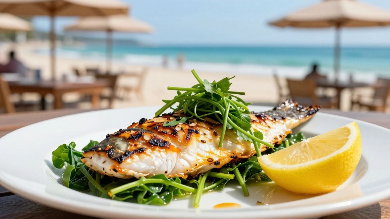 Coolangatta Surf Club seafood dish on a table.