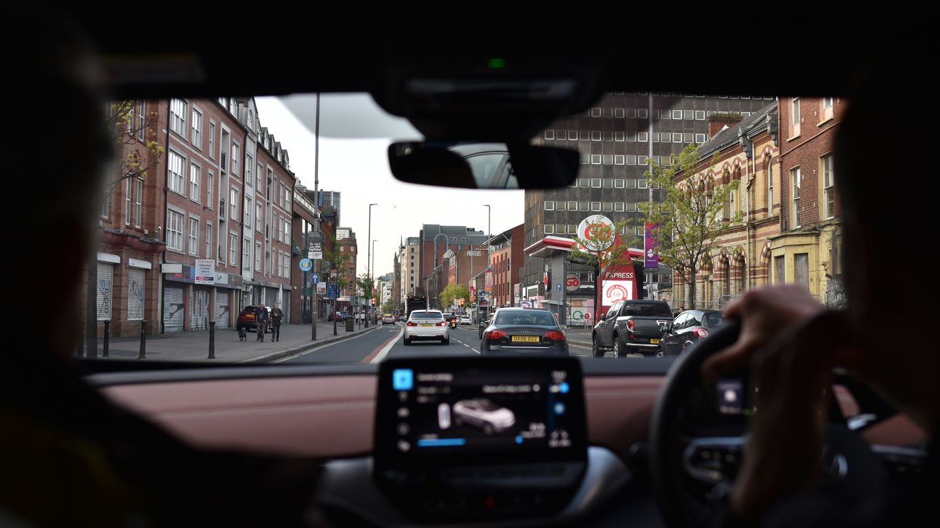 a person driving a car