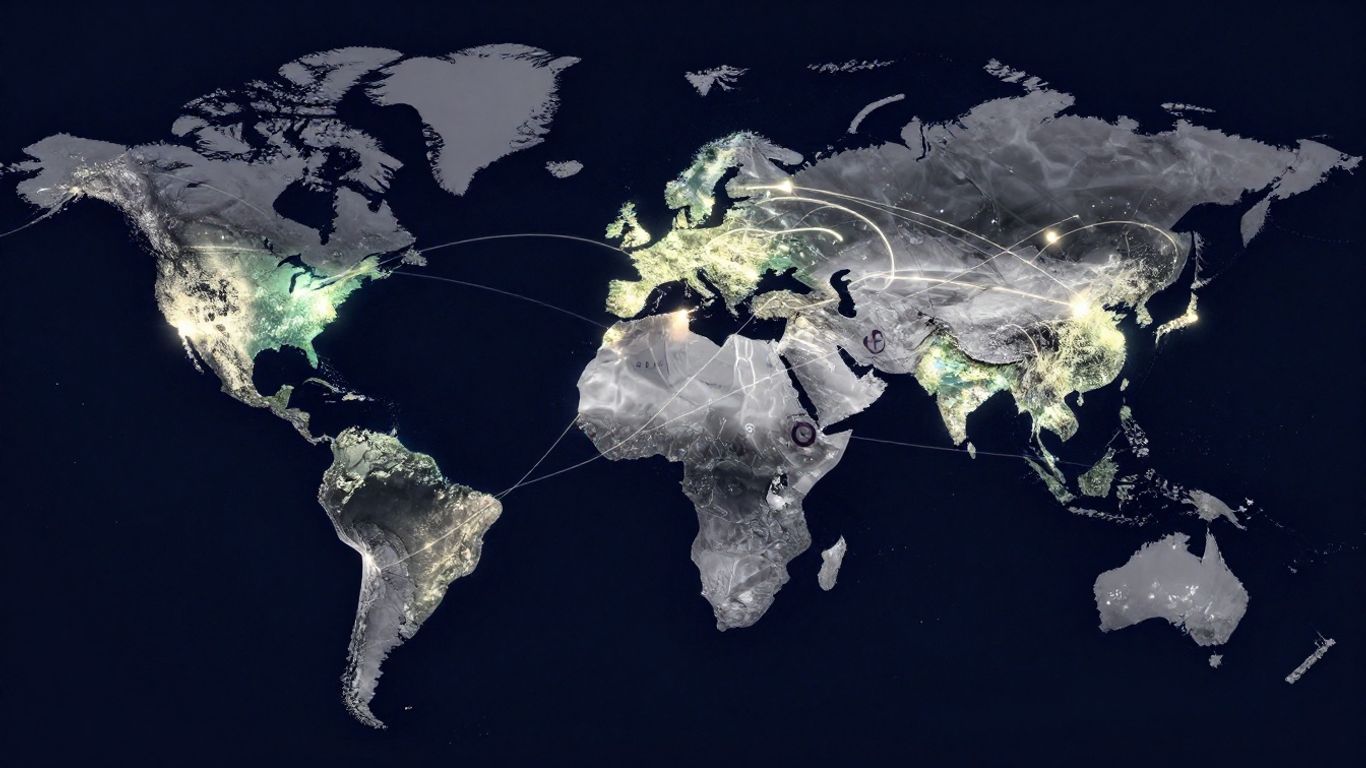Mapa mundial con conexiones internacionales de bHIP.