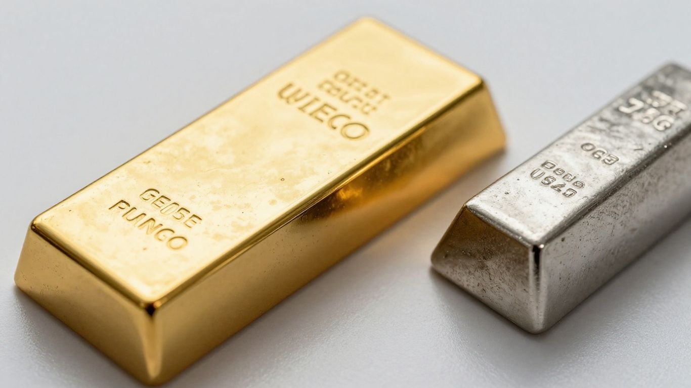 金條和鉑金條並排擺放