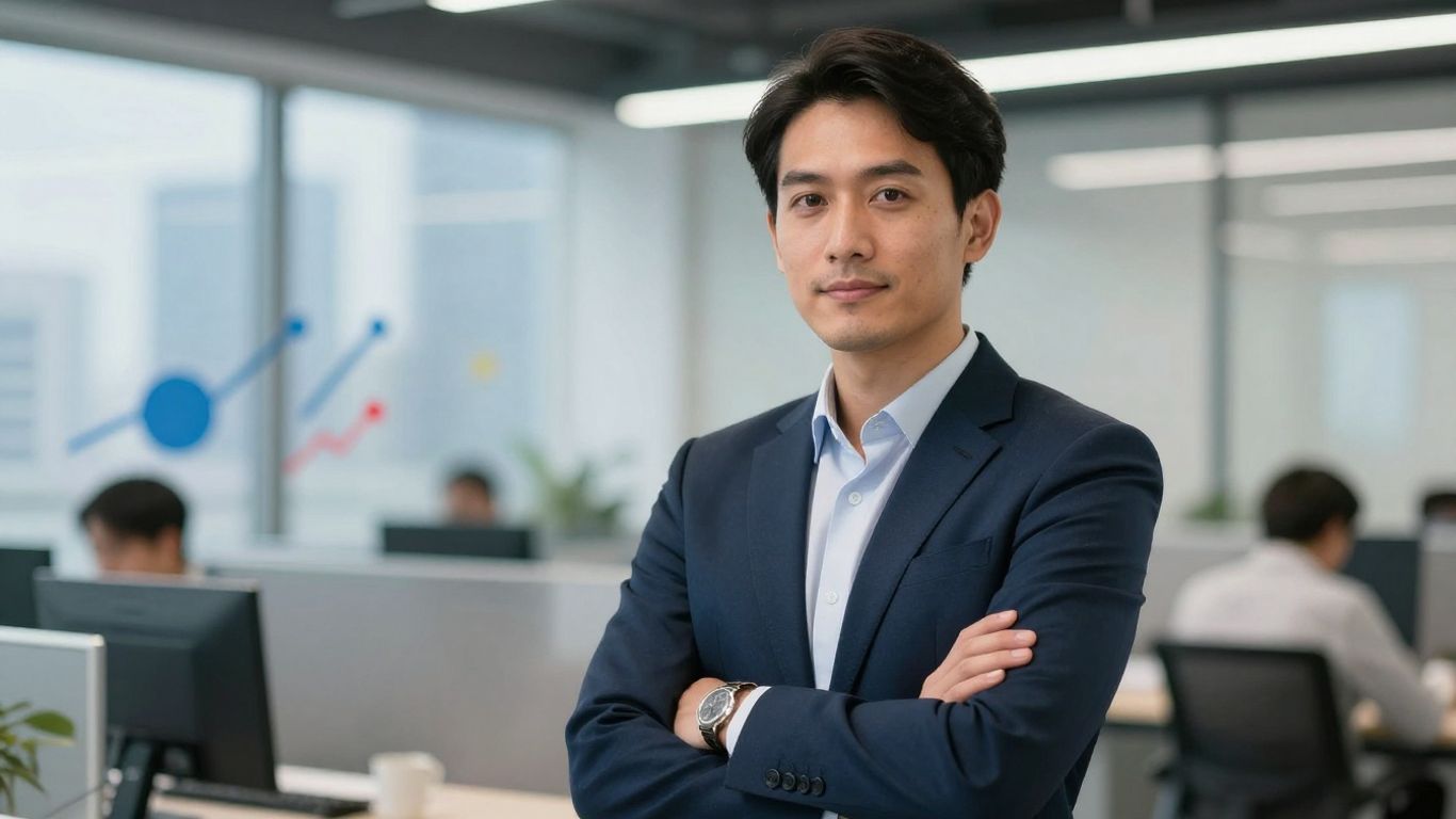 Chief Marketing Officer in a modern office setting.