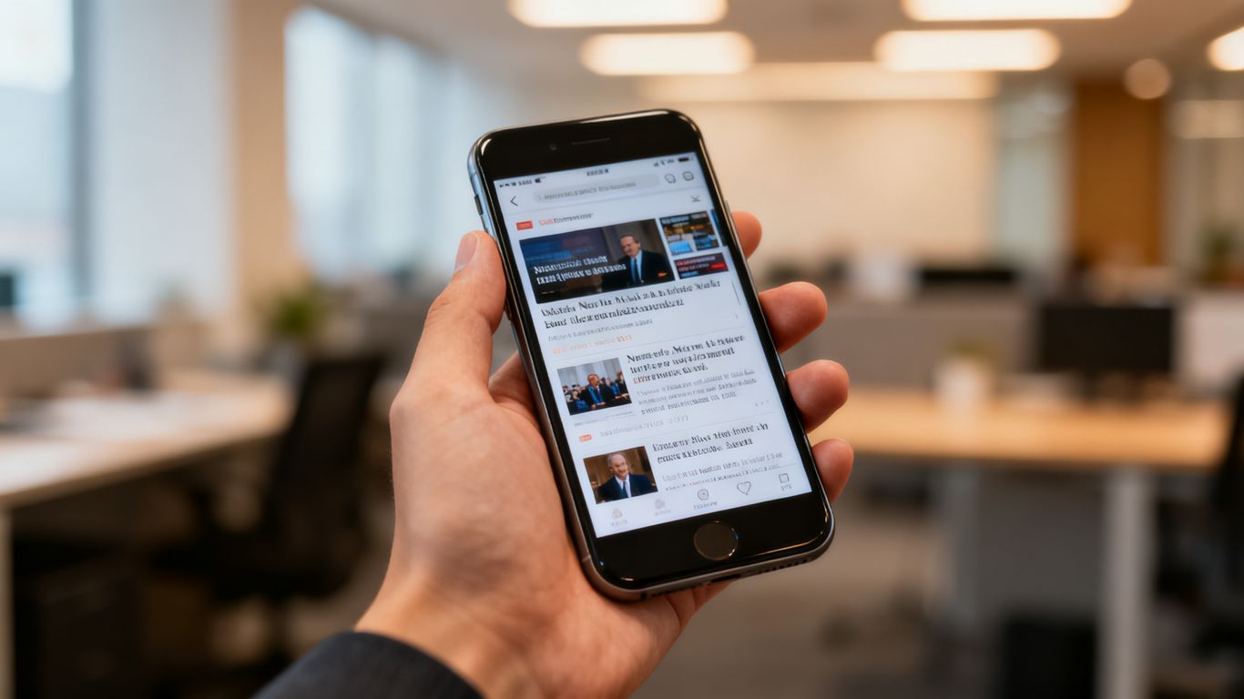 Measuring press release success on a smartphone screen.