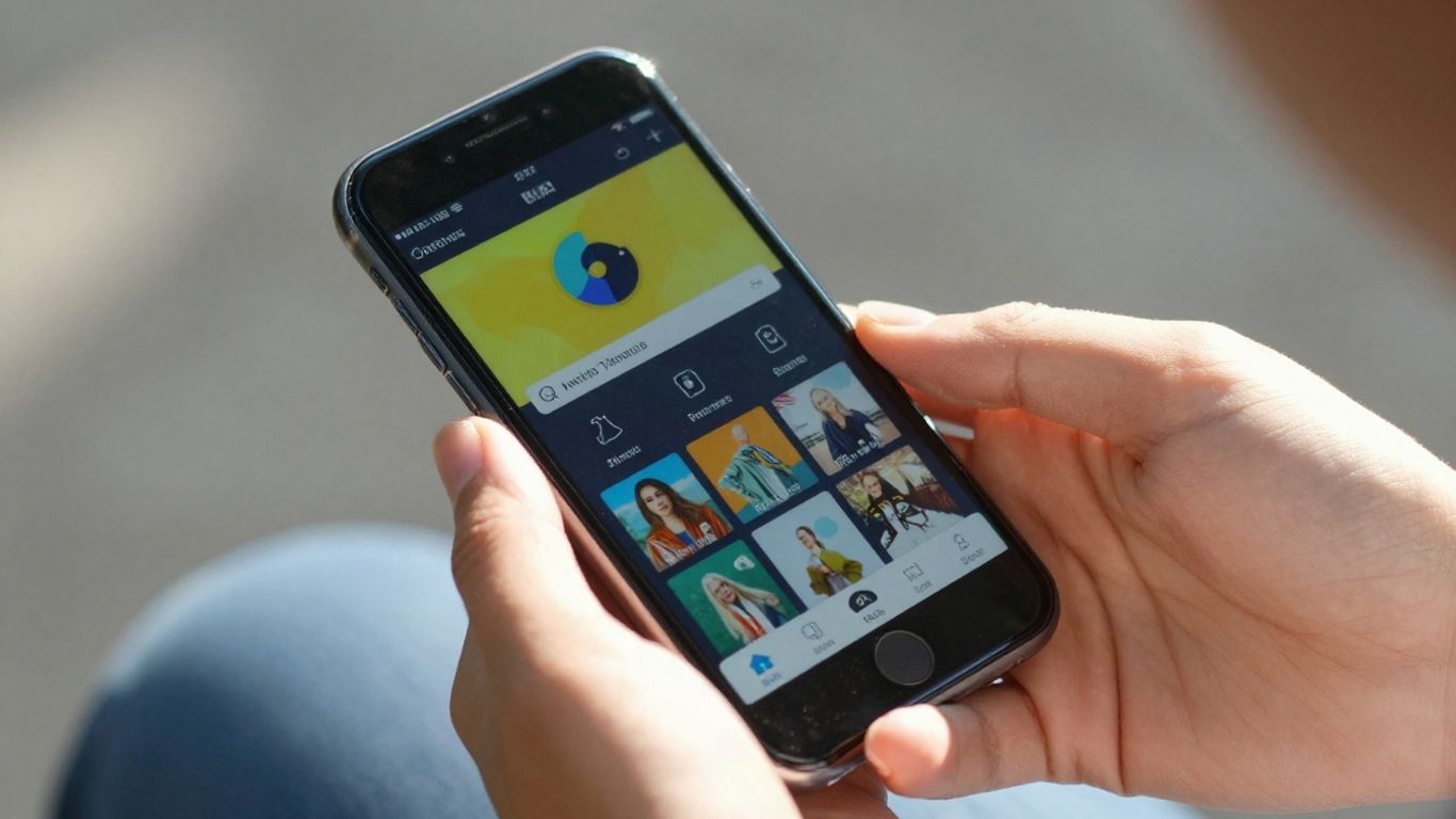 Hands holding smartphone with affiliate marketing dashboard