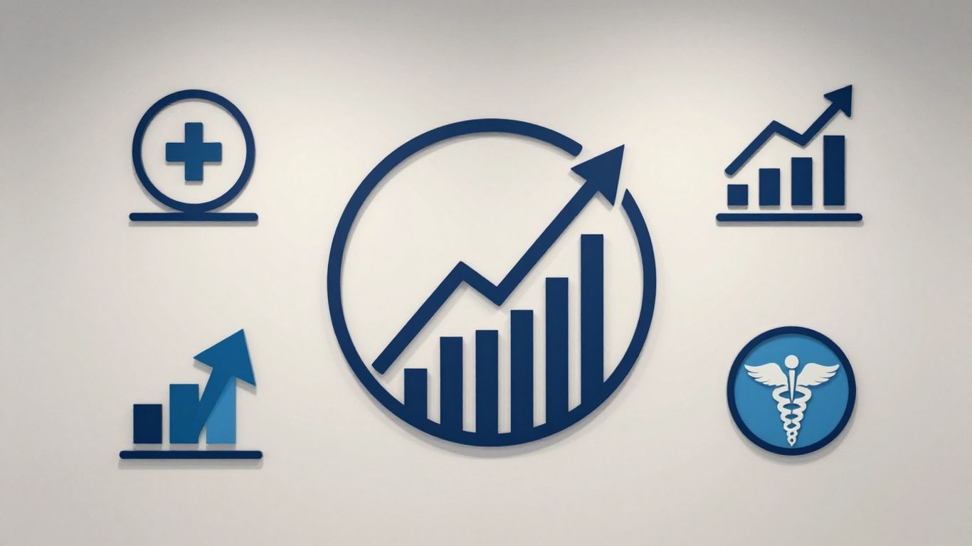 Soriaga and Associates accounting firm logo with financial and healthcare symbols.
