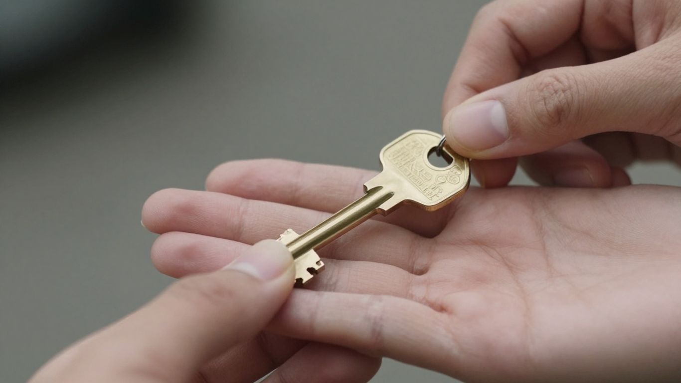 Hands with a new key copy and an old key.