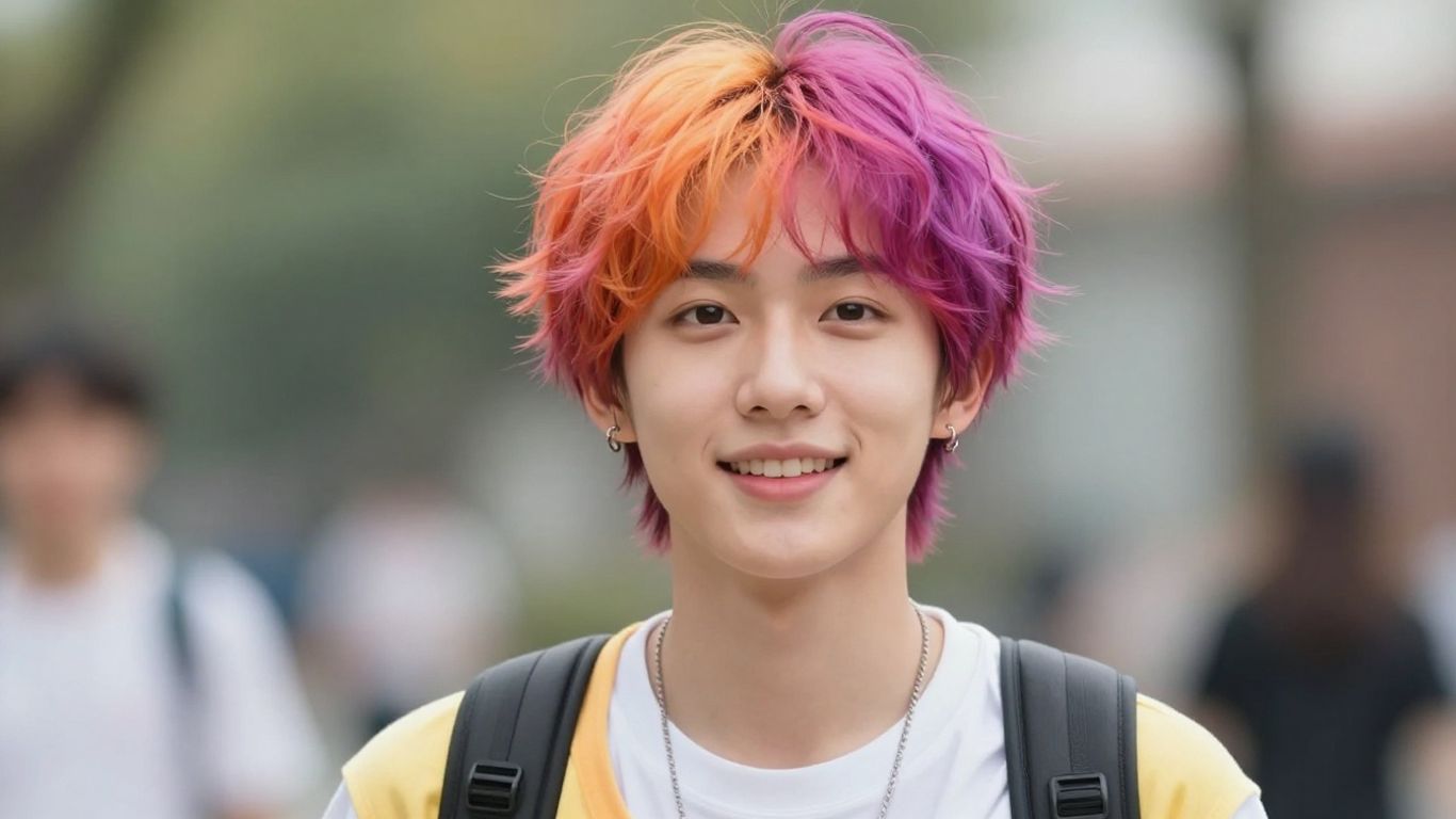 Person with bright aura, focused and energetic.