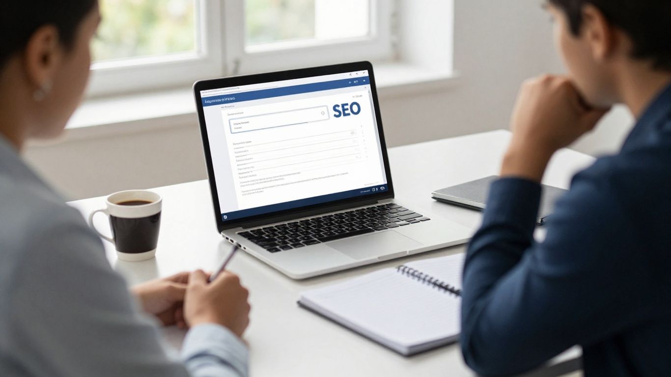 Empresário analisando resultados de SEO