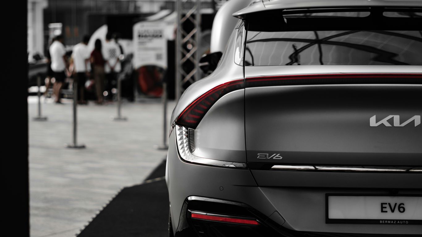 a car parked on the side of a road