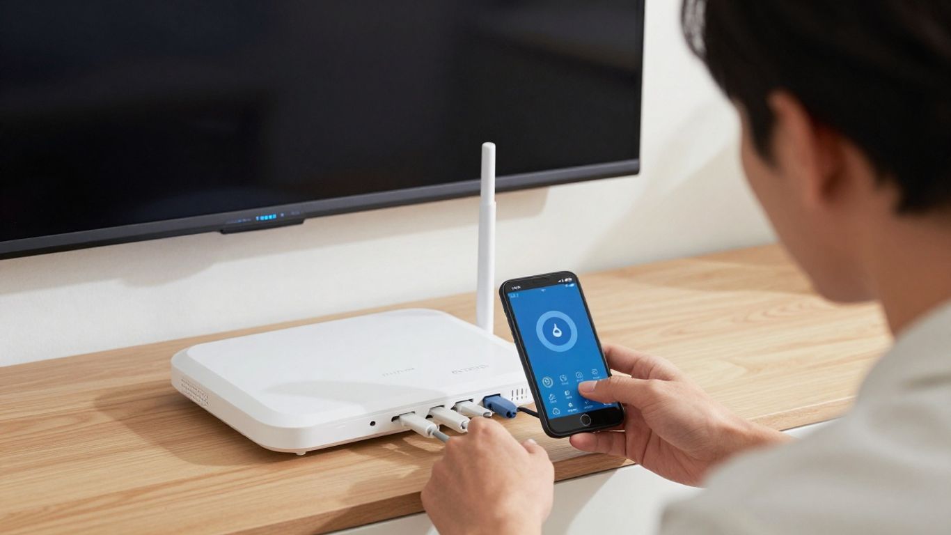 User checking hardware settings for connectivity