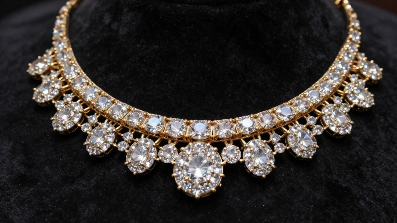 Vintage diamond necklace with gold filigree.