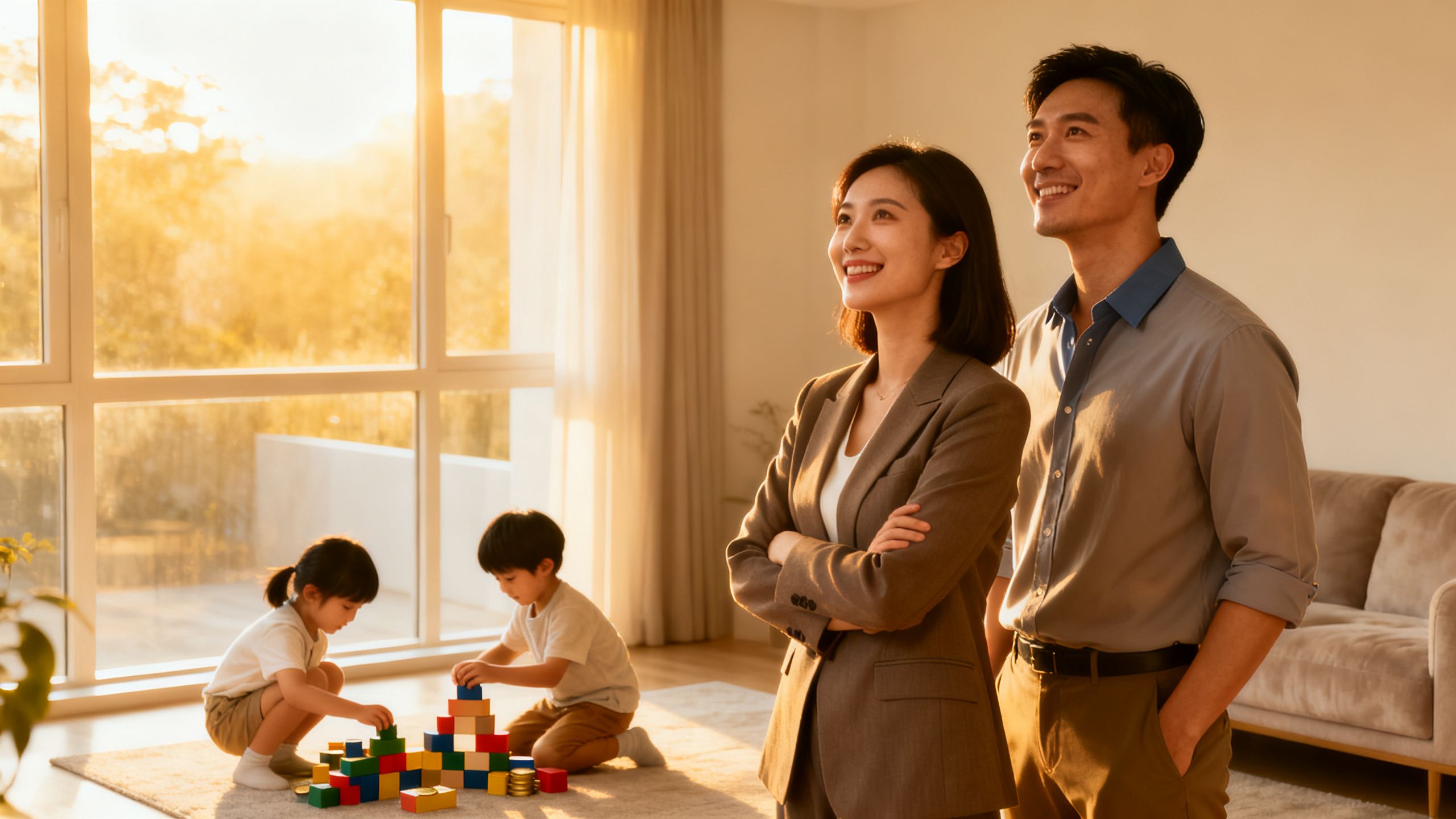 Asian family empowered by financial planning and coaching.
