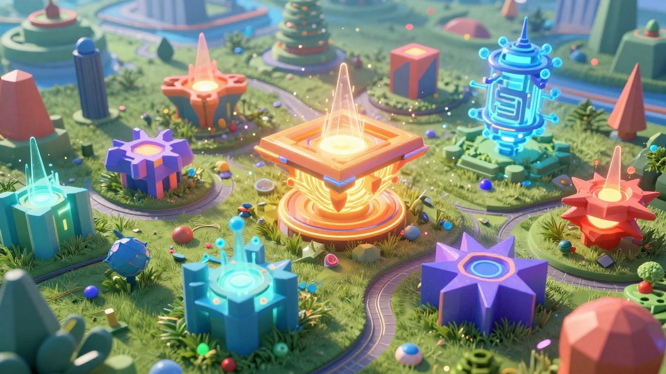 Futuristic 3D model generation landscape