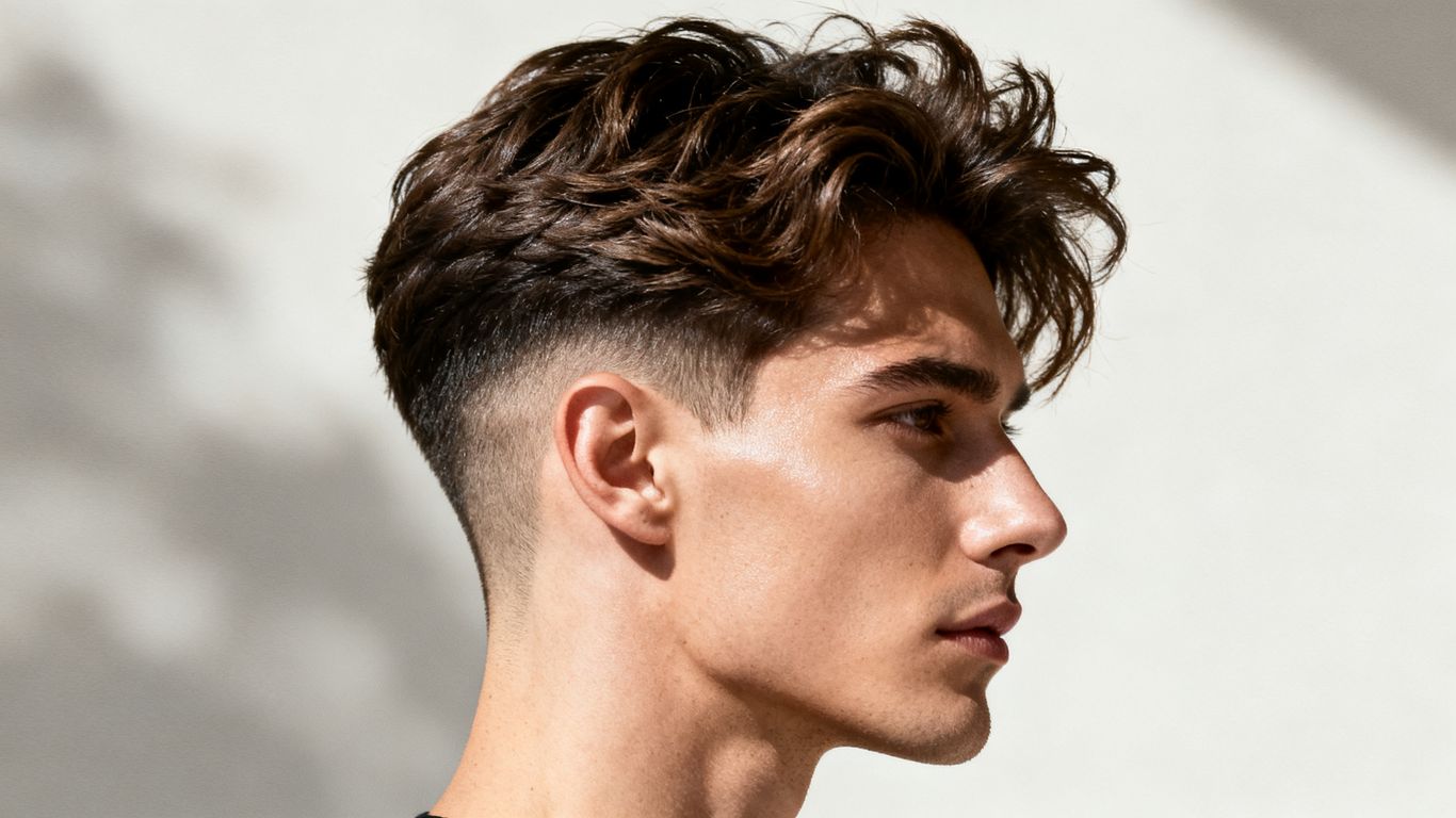 Stylish man with modern blowout taper haircut