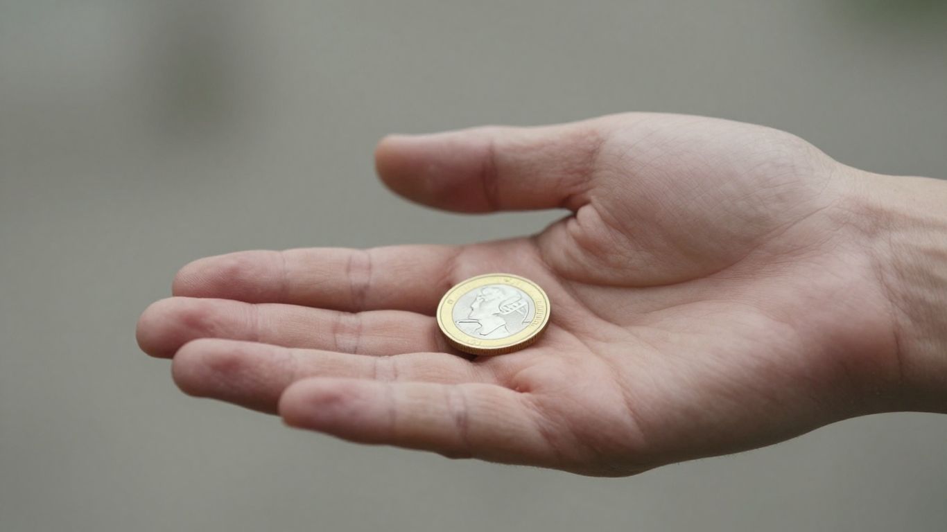 Manos intercambiando una moneda de oro.