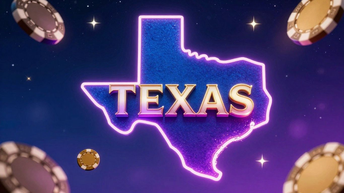 Texas casino bonus with starry night and chips.