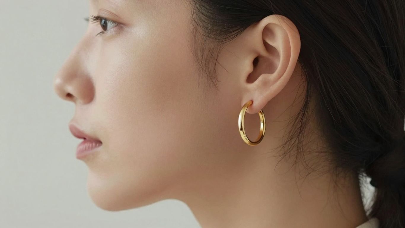Minimalist gold hoops for <a data-fixed=