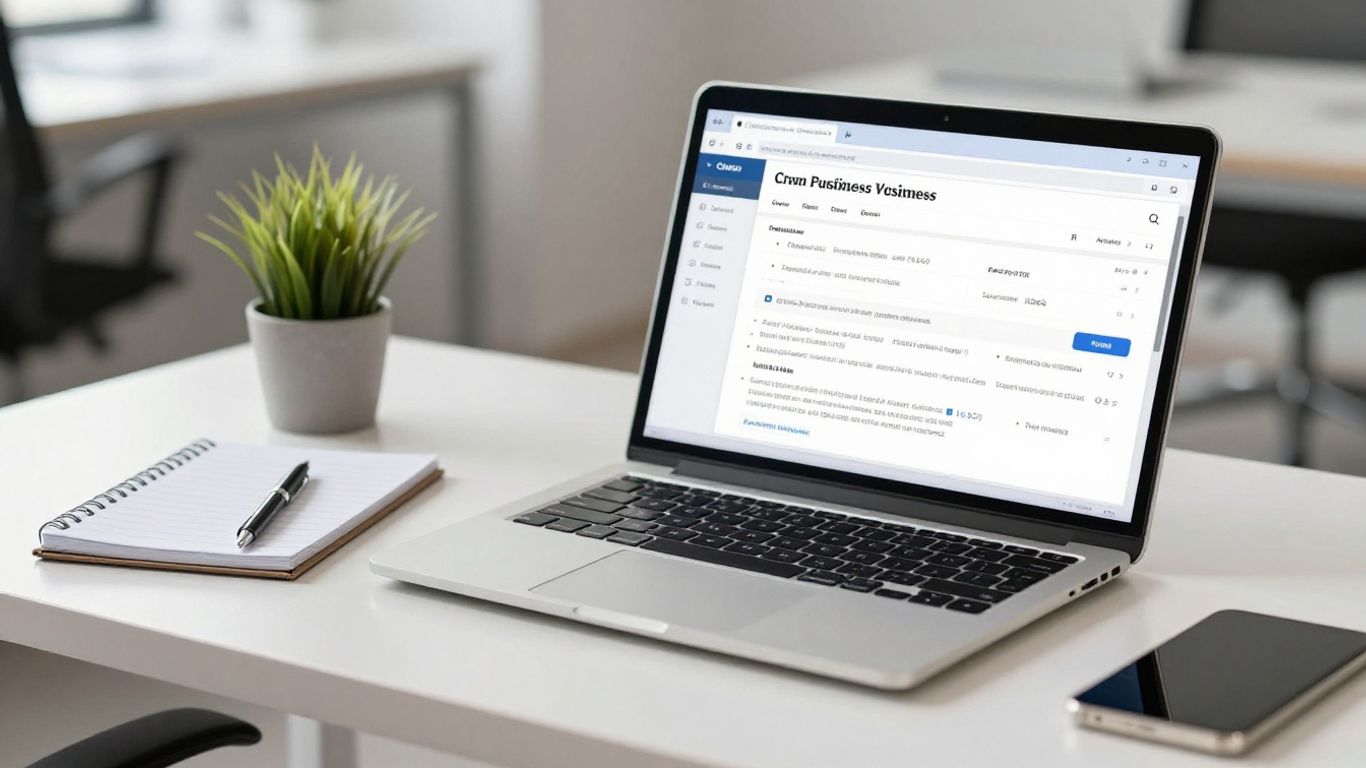 CRM software on a laptop screen.