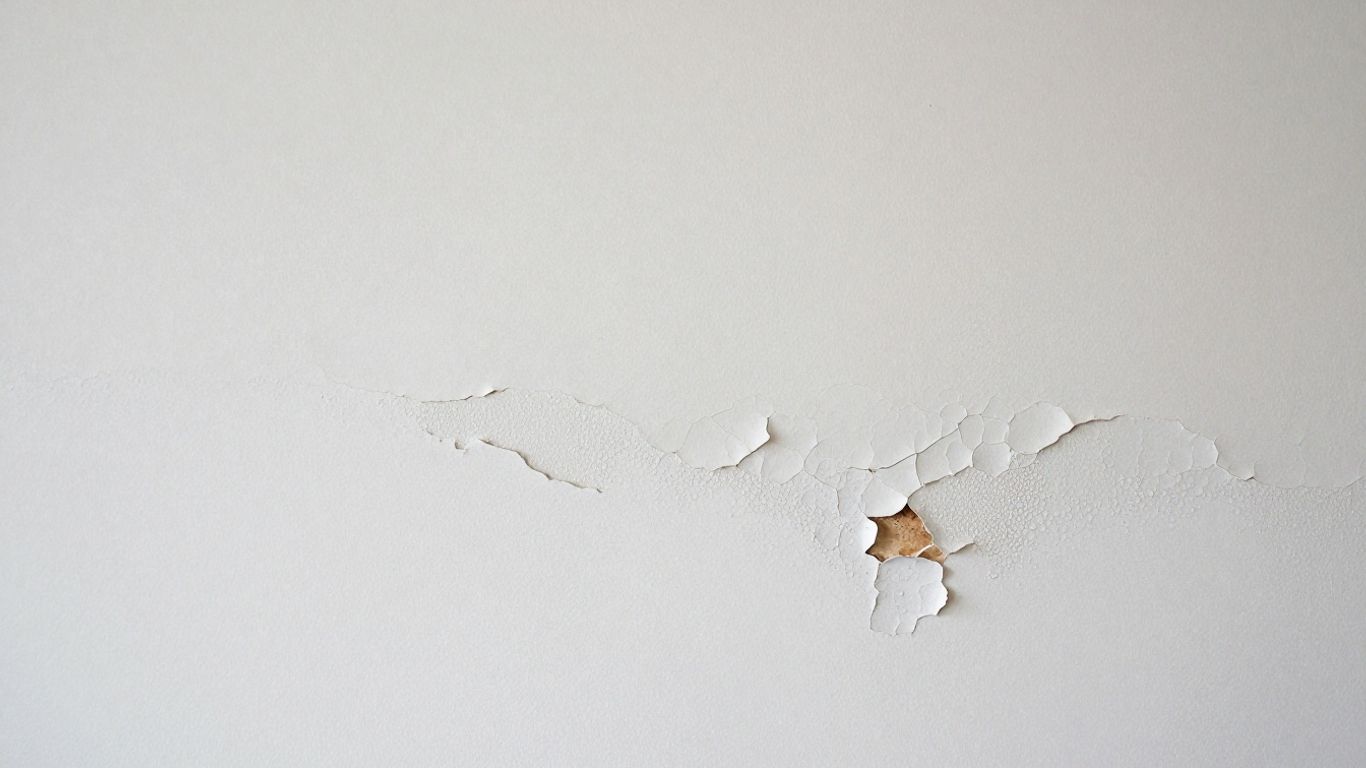 Damaged paint on a wall due to humidity.