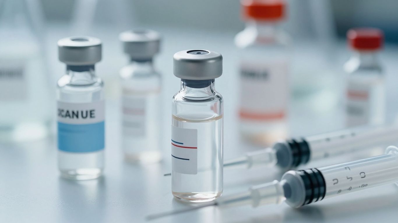 Peptide vials and syringes for research and purity.
