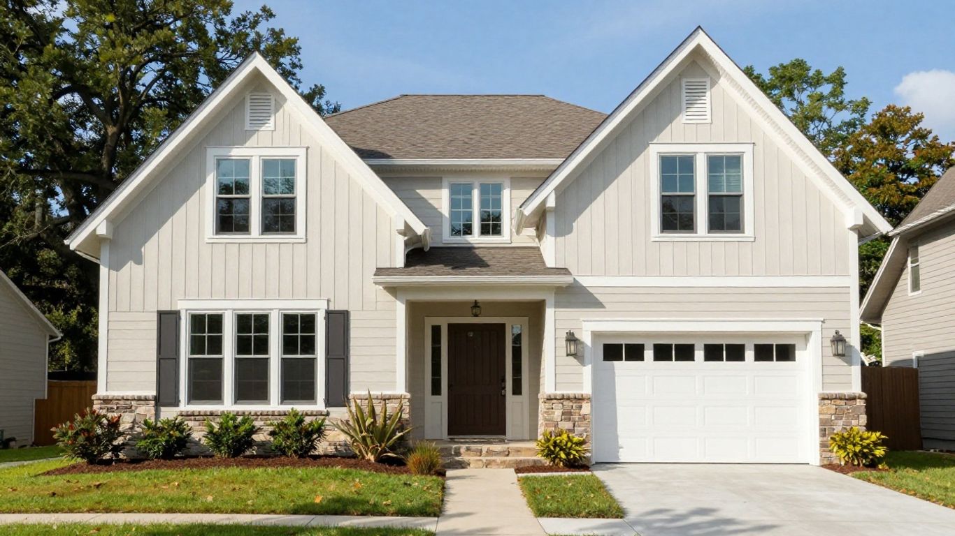 Renovated house exterior in Berkeley Lake, Georgia.