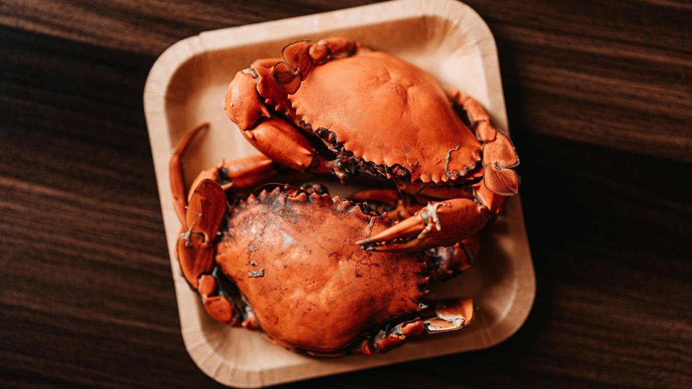 A vibrant plate of succulent Singapore chilli crab