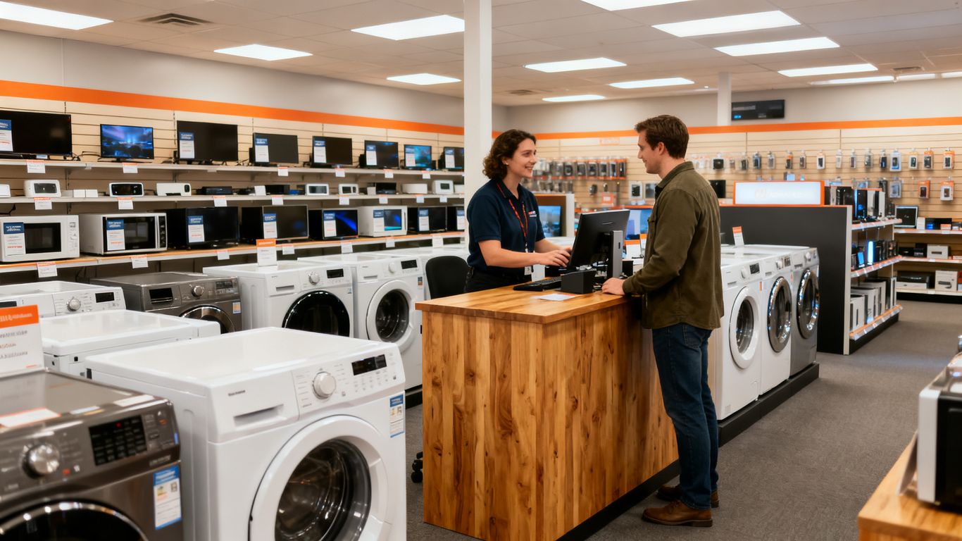 Customer interacting with store clerk