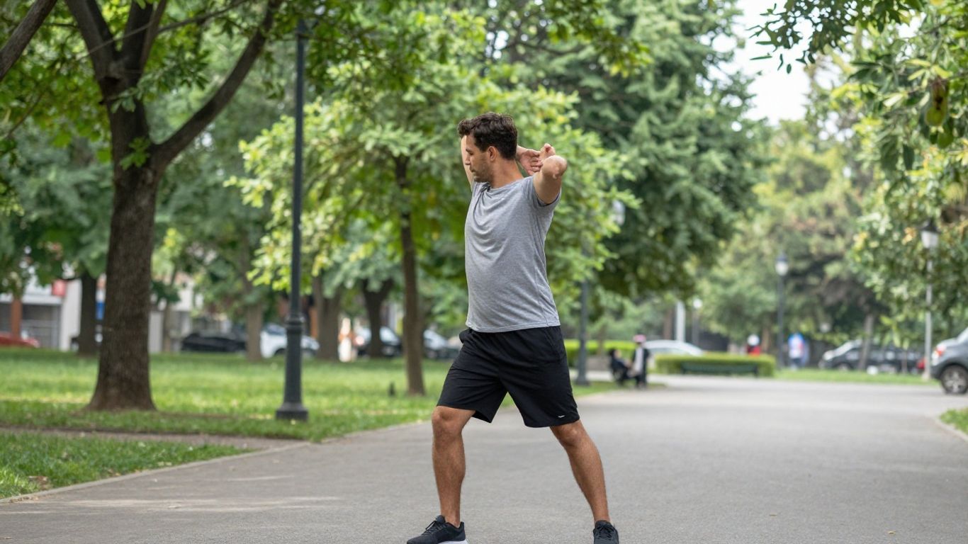 Community outdoor fitness park for daily wellness activities