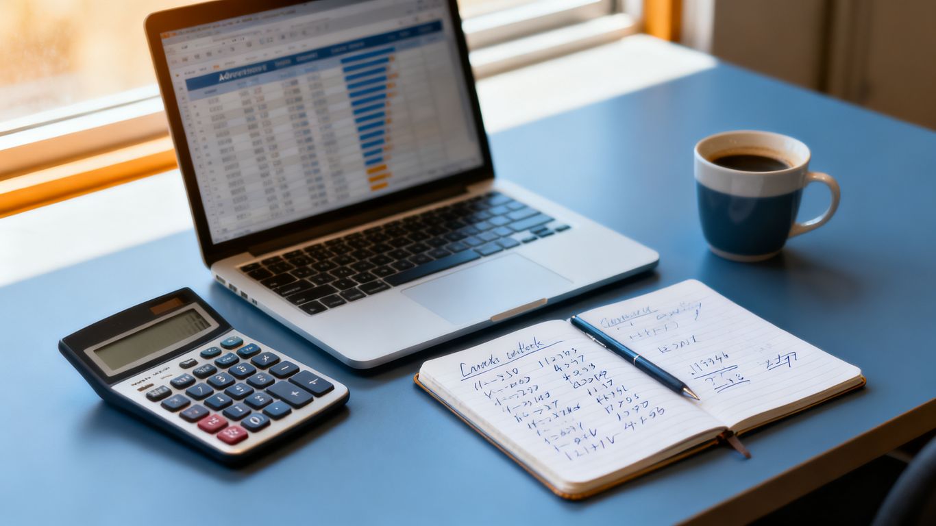 Calculator beside Amazon advertising reports