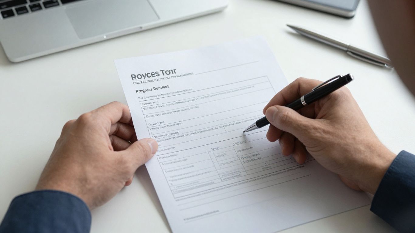 Clinical records and billing documents on a desk