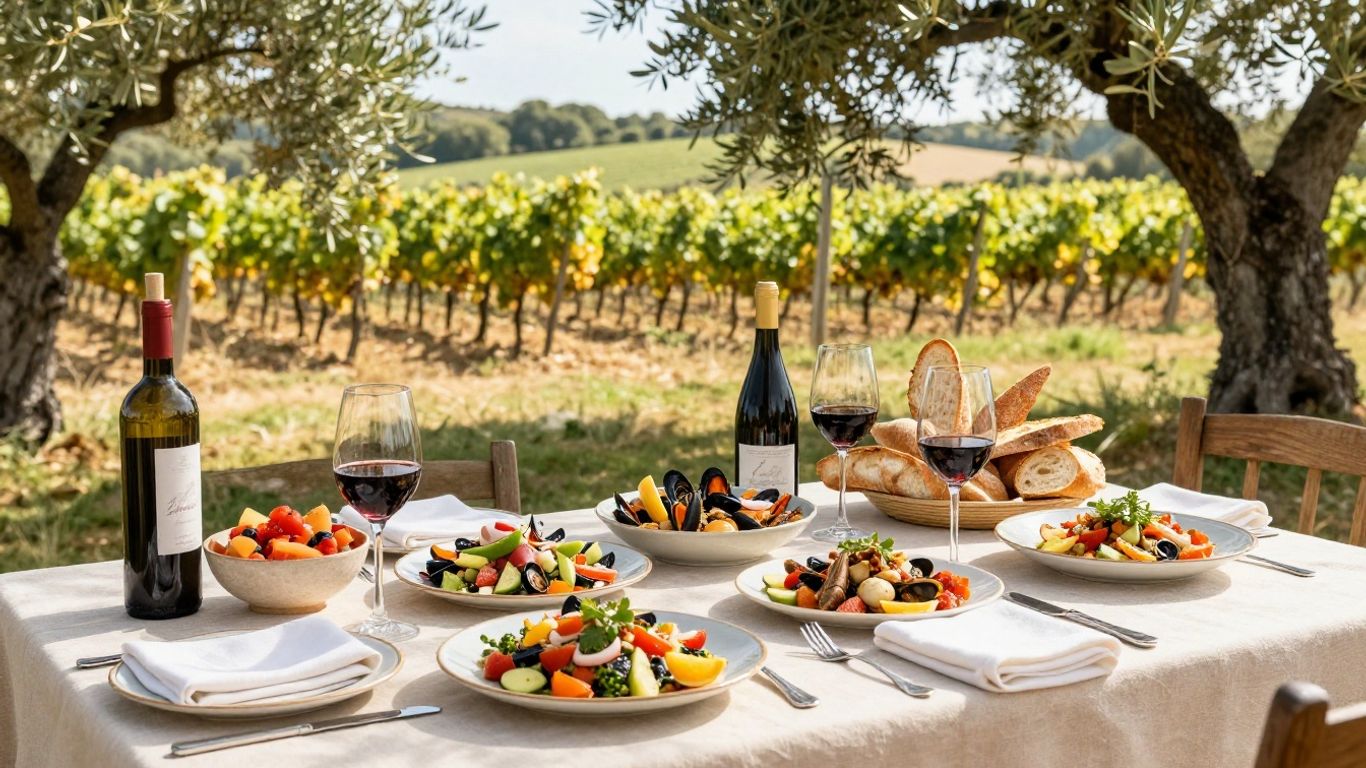 Wedding feast in the South of France with local cuisine.