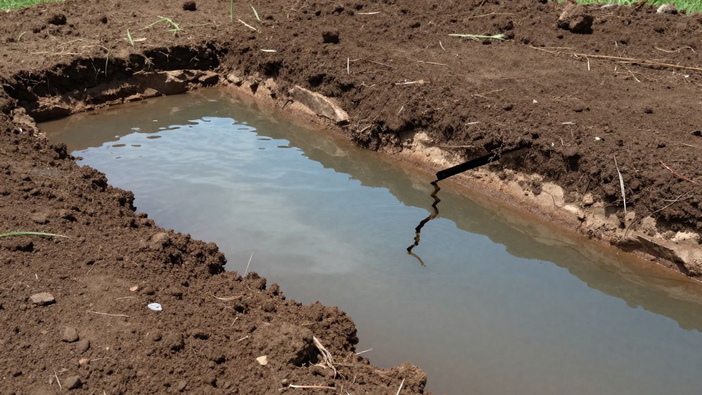 House foundation affected by water table changes.