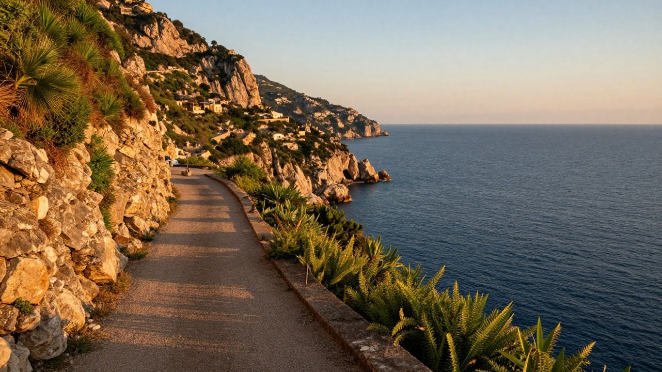 Scenic path along the Italian coastline