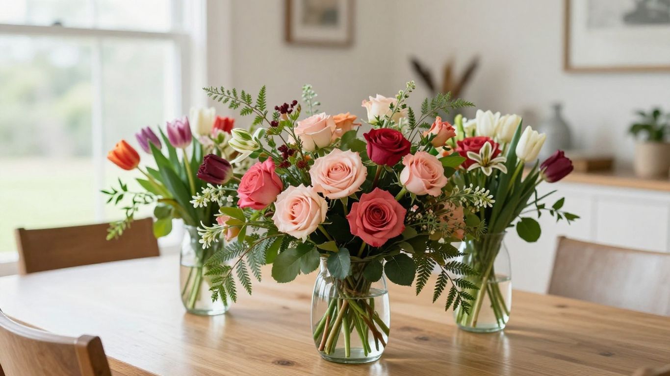 Colourful seasonal bouquet arranged for Altona recipient
