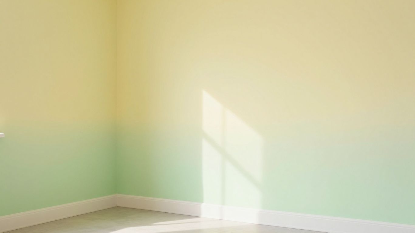 Spring interior with pastel walls and subtle sheen.