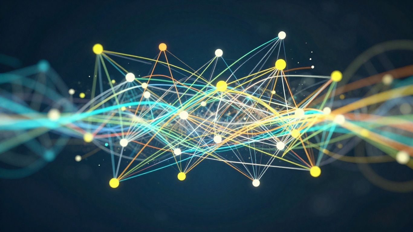 Abstract visual of data growth and technological expansion.