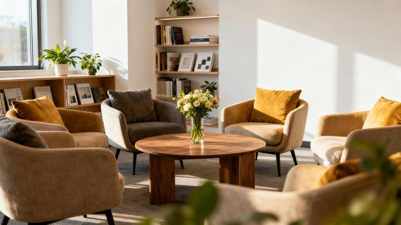 A quiet lounge area for team reflection