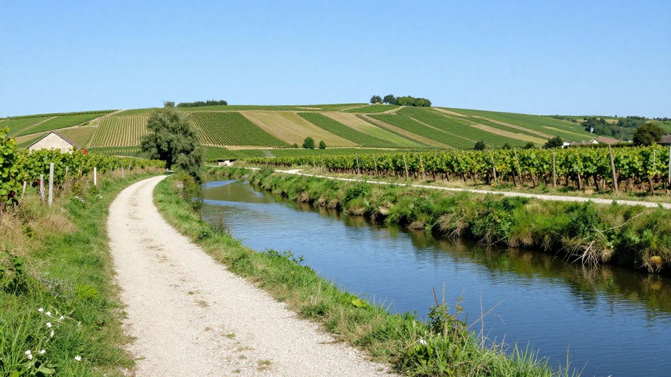 A peaceful canal scene in Burgundy