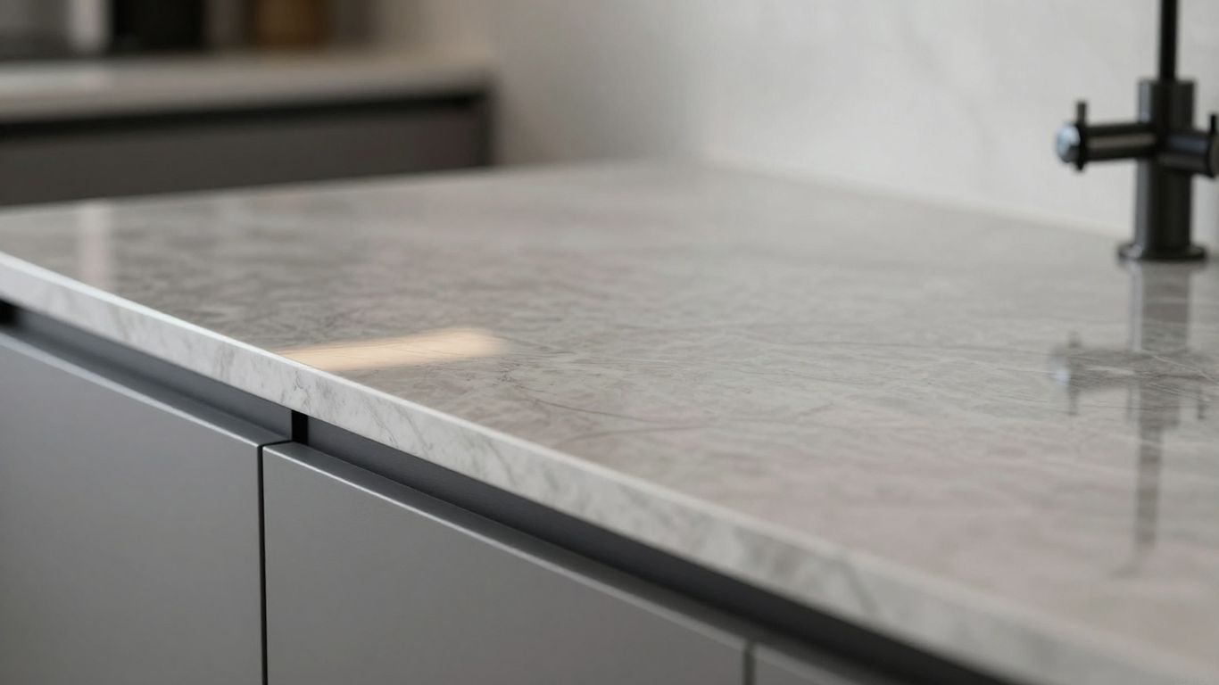 Modern kitchen worktop with elegant texture and finish.