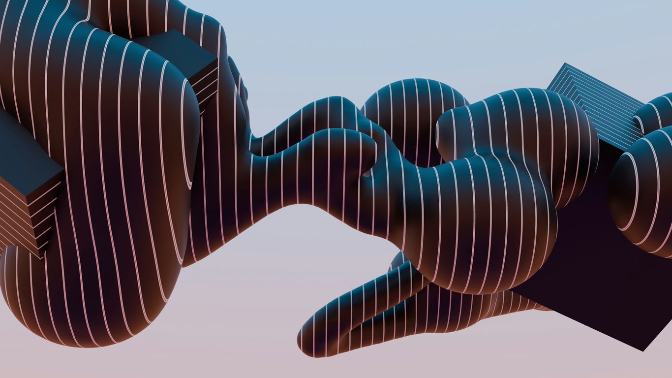 A computer generated image of a hand holding a cell phone