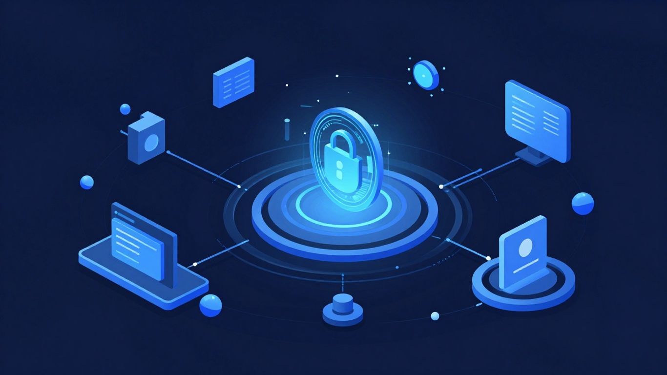 Technical illustration of email authentication and SPF records.