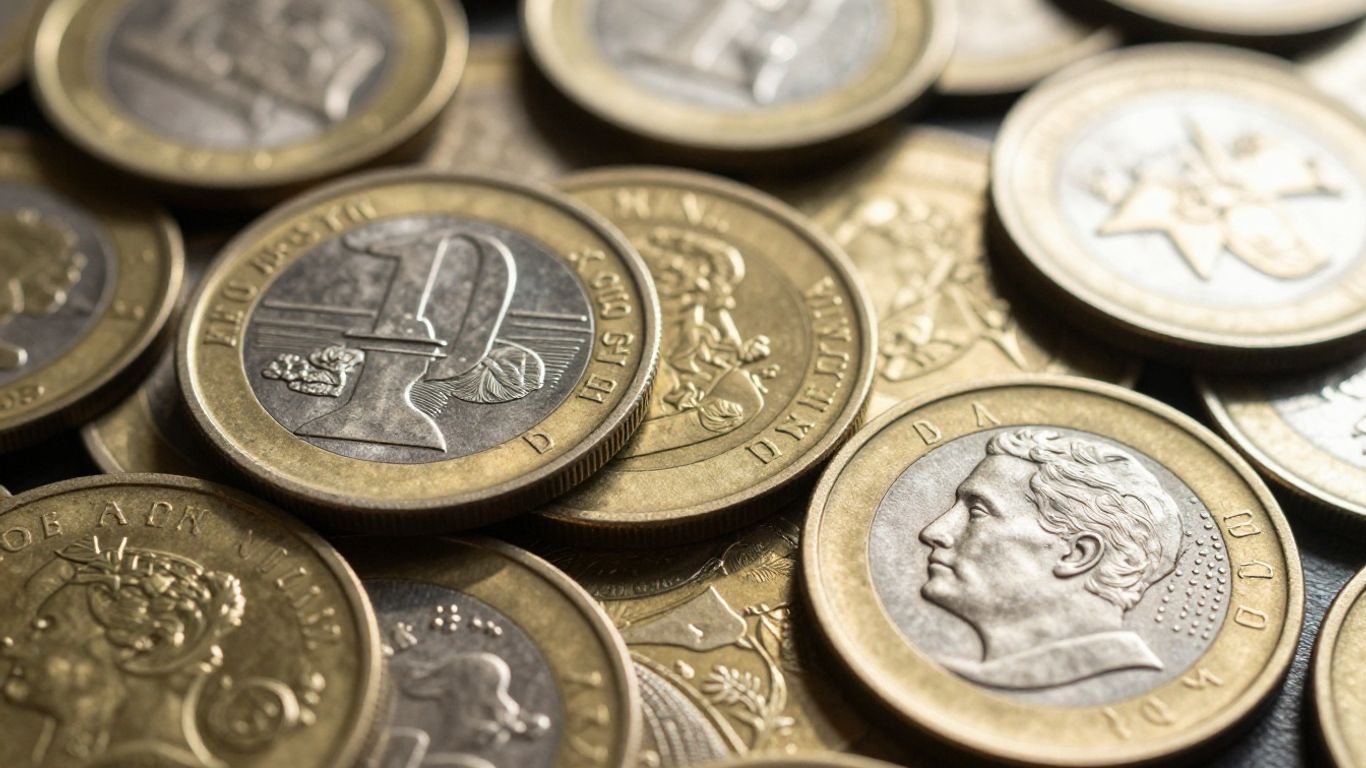 Pile of gold and silver coins